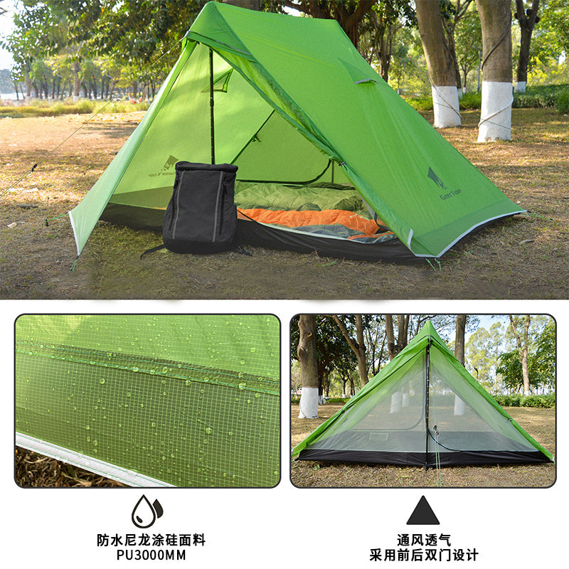 New Tent Outdoor Double Portable Lightweight Mountaineering Outdoor Hiking Waterproof Silicone Coated Camping Lightweight Waterproof