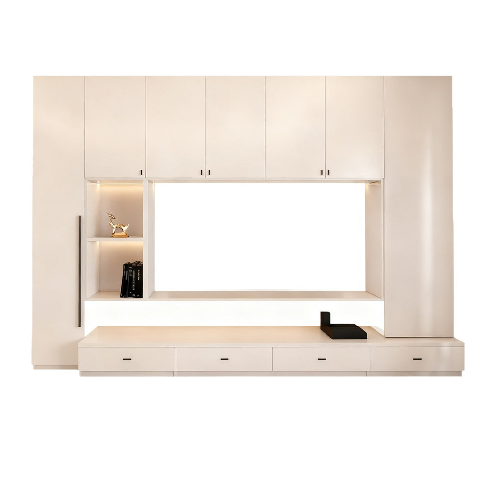 Custom Aluminum Alloy TV Cabinet Combination Wall Cabinet Modern Simple Storage Bookcase Wine Cabinet Integrated Wall-Mounted Living Room