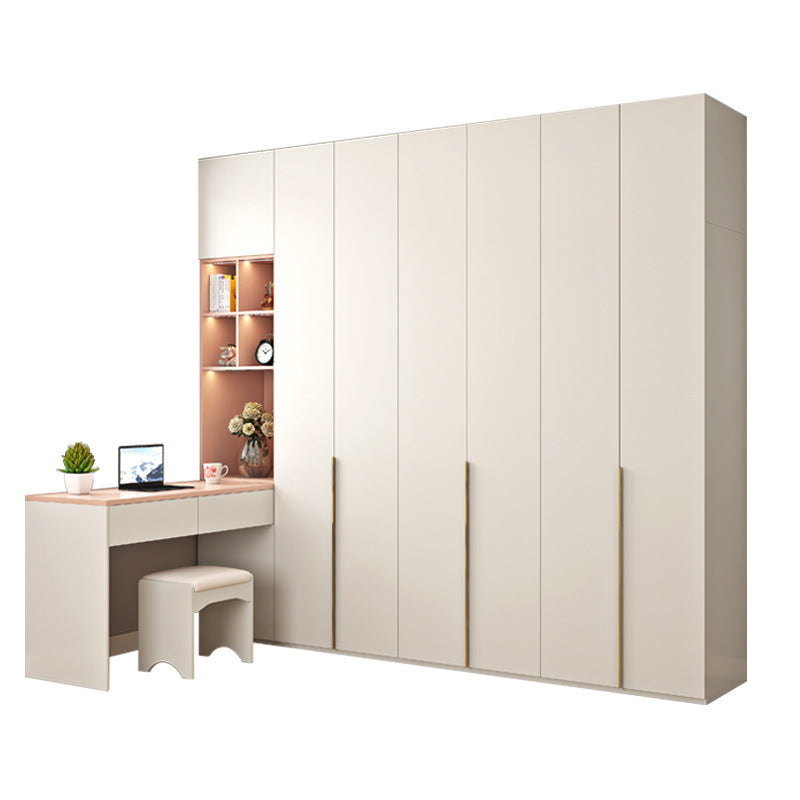 Wardrobe Solid Wood Hanging Area Multi-Bedroom Home Eco-Board Children's Room Corner Computer Desk Desk Cabinet Integrated Wardrobe