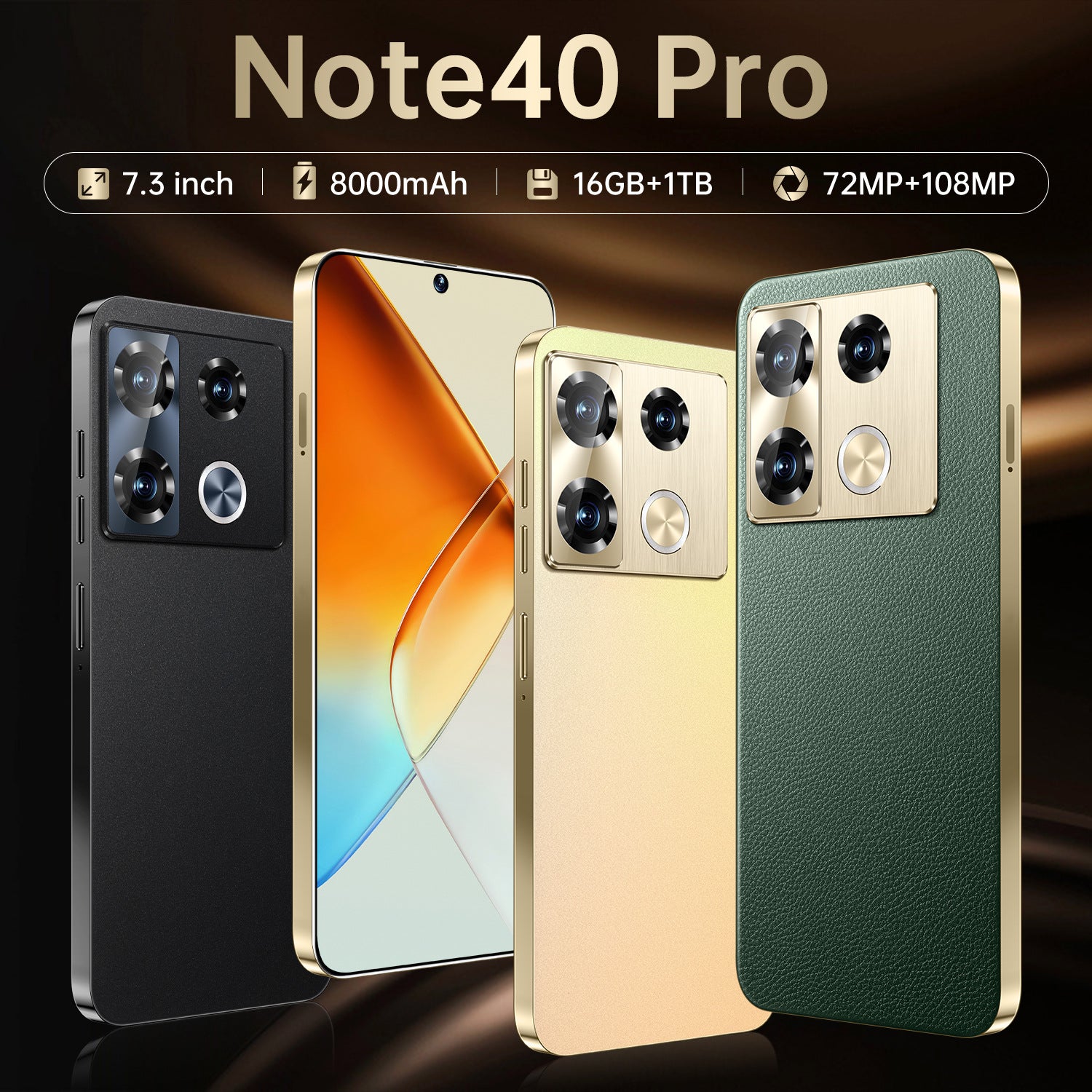 Popular Note40 Pro Smartphone16+1T Brand new Android phone7.3Inch Large Screen Wholesale