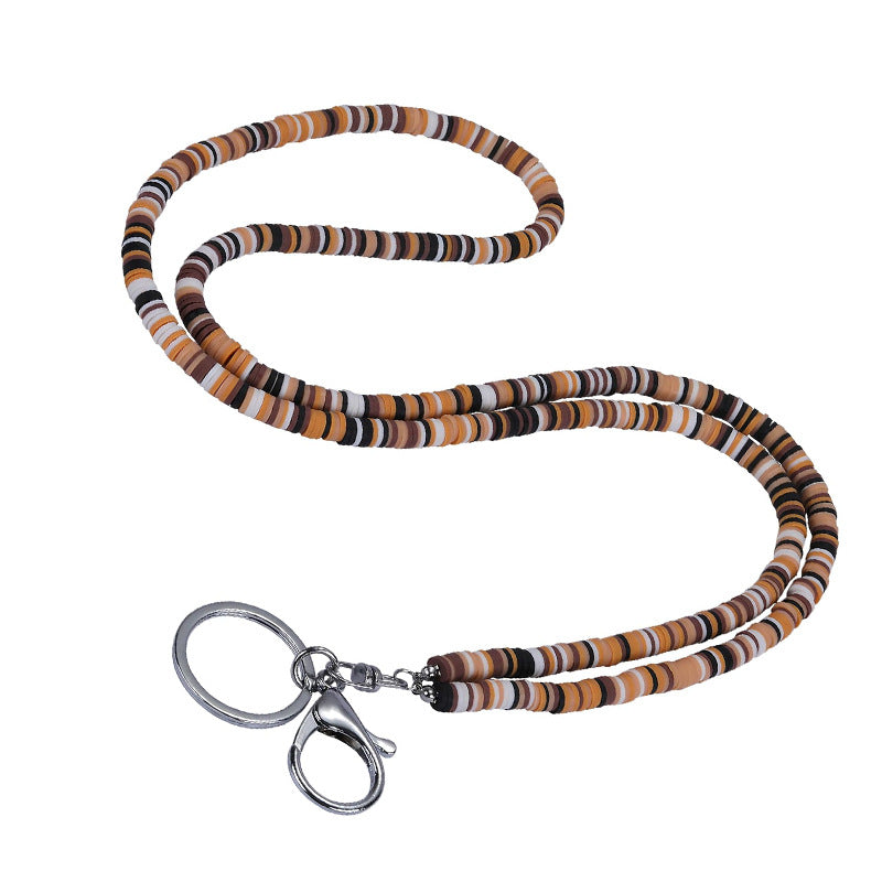 Bohemian Style Necklace Colorful Soft Clay Phone Key Beach Necklace Work Badge Pendant Women's Soft Clay Necklace