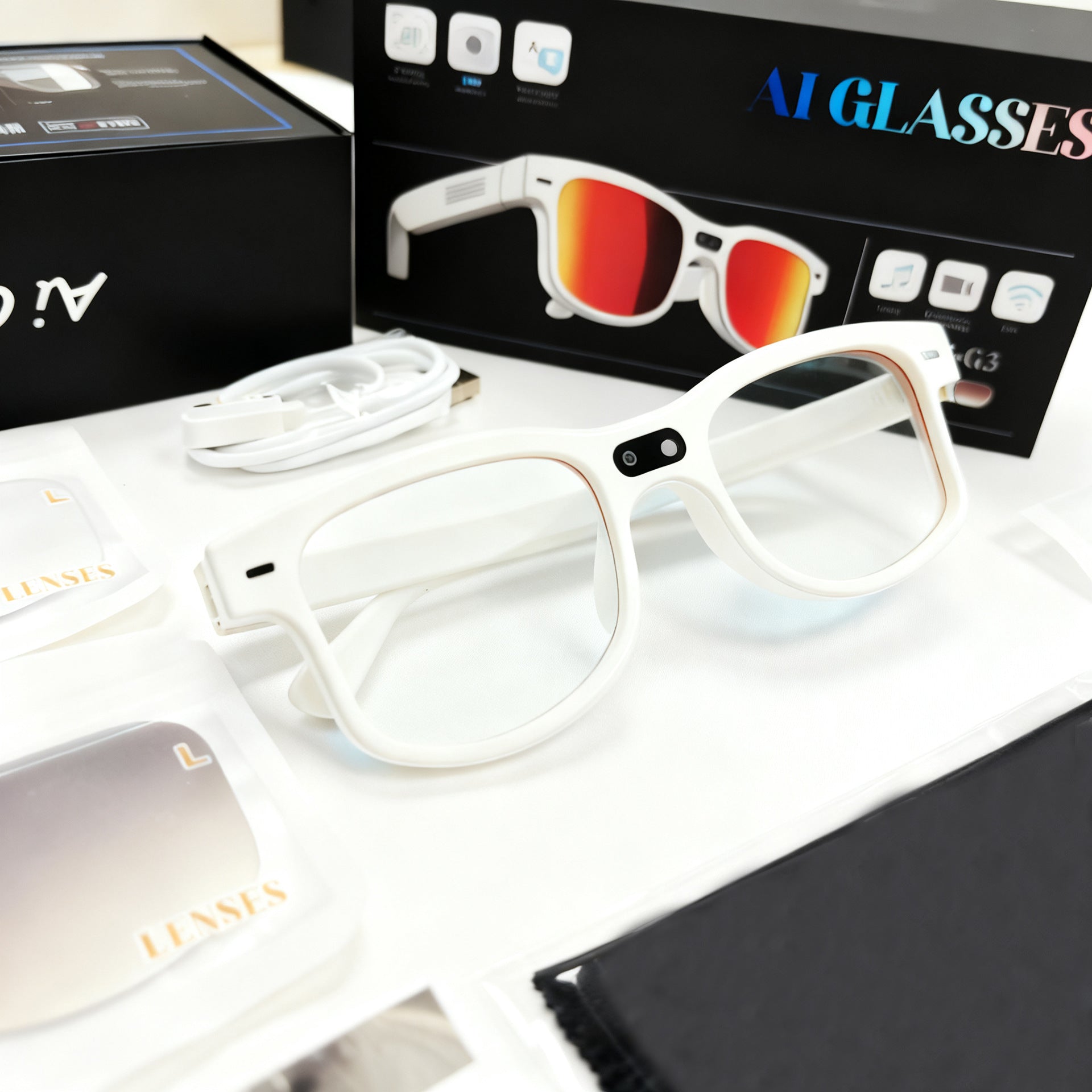 AIMB-G3Smart Glasses800100 Megapixel Camera1200P Video Recording Color Changing Lenses AI Simultaneous interpretation