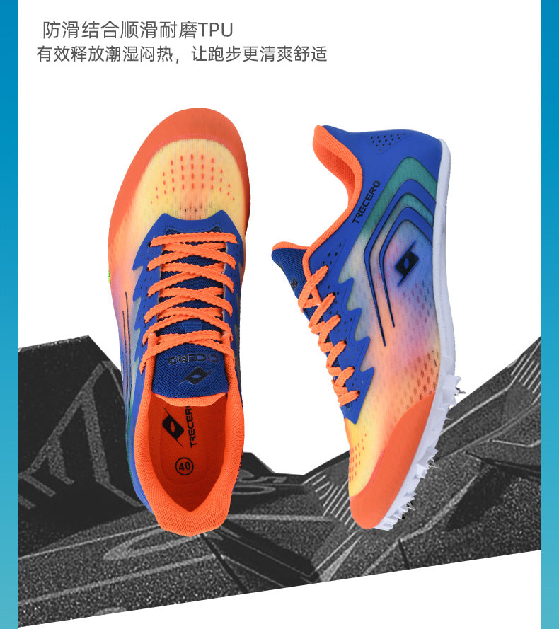 CICERO New Style Running Spikes Shoes for Teenagers Boys and Girls Students Large Spikes Professional Competition Physical Test Training Track and Field Shoes