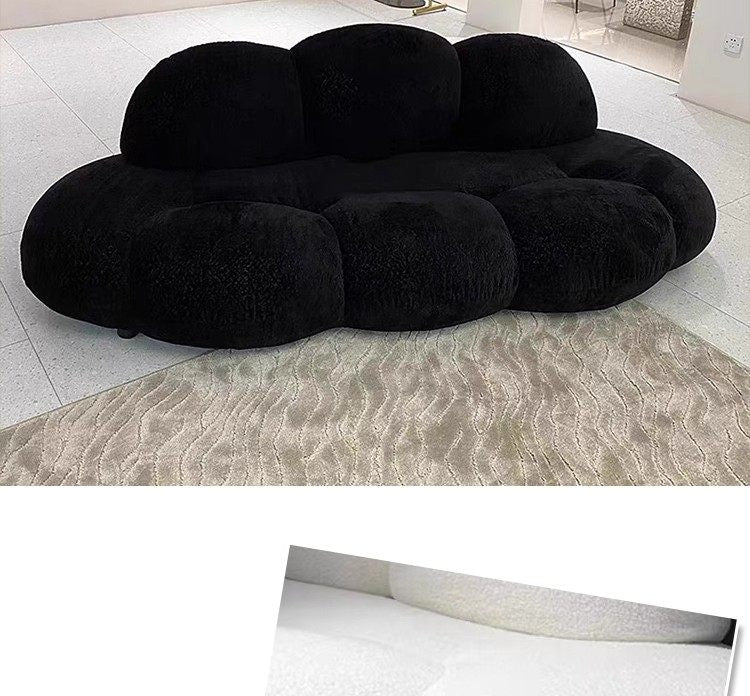 Northern Europe Lenuvole Petal Sofa Living Room Cream Style Three-Seater Fabric Sofa Modern Cloud Compression Sofa