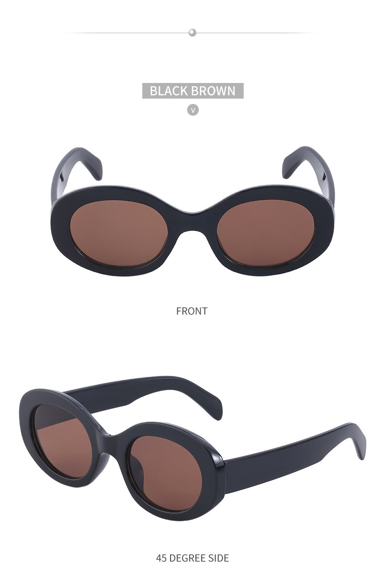 Fashion Round Frame Sunglasses for Women Trendy European and American Style ins Small frame sunglasses for women outdoor sun protection glasses shades