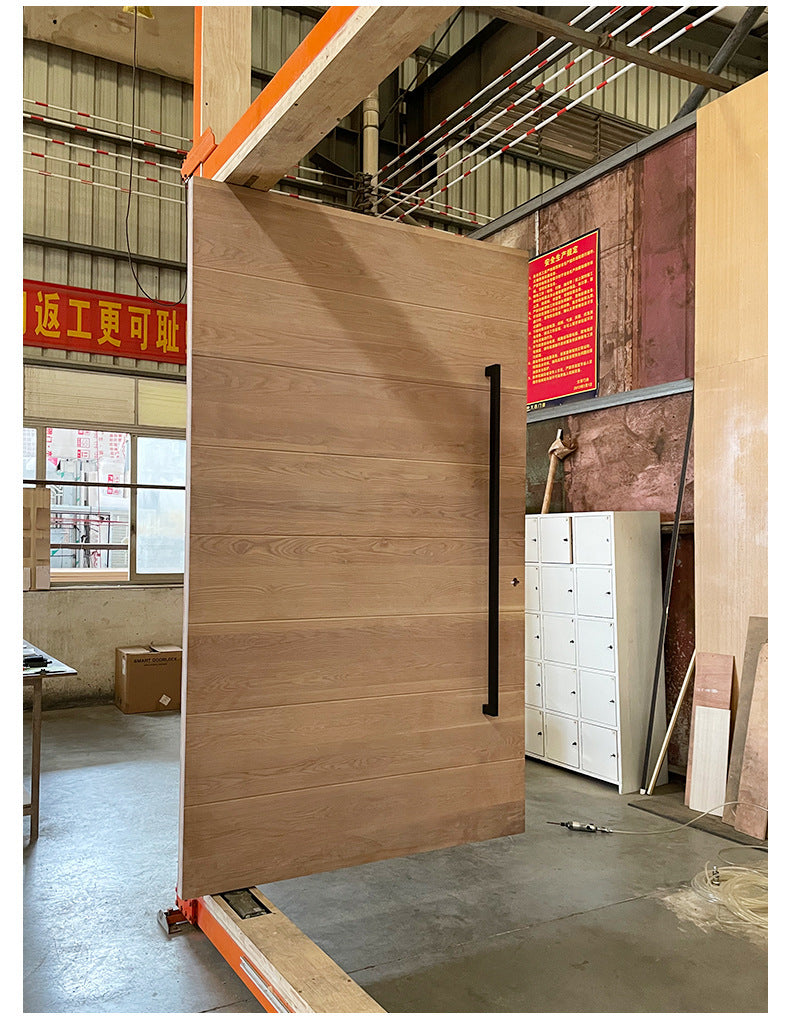 Export Model American Style Entry Door Pivot Composite Door Top and Bottom Pivot Wooden Door Anti-theft Entry Door Aluminum Rotating Entry