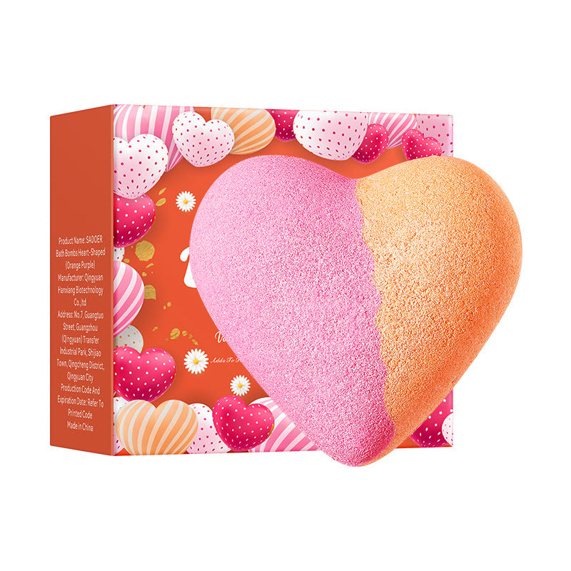 Cross-border Heart-shaped Bath Bomb120g  Deep Cleansing Body Bath Bath Salts Export Manufacturer Wholesale