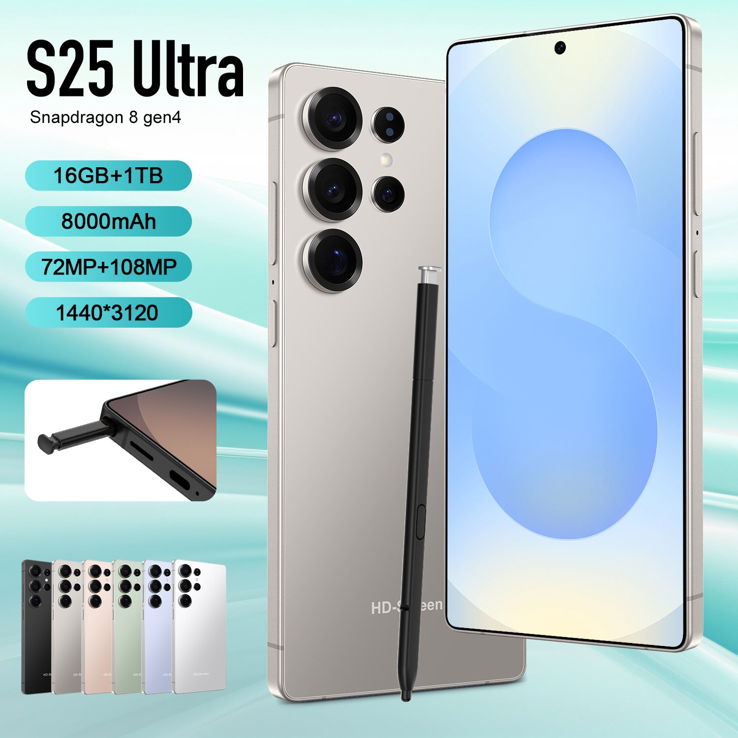 S25 Ultra Mobile phone with built-in stylus, large screen, Android15New Hot-Selling Bestseller5G Smartphone