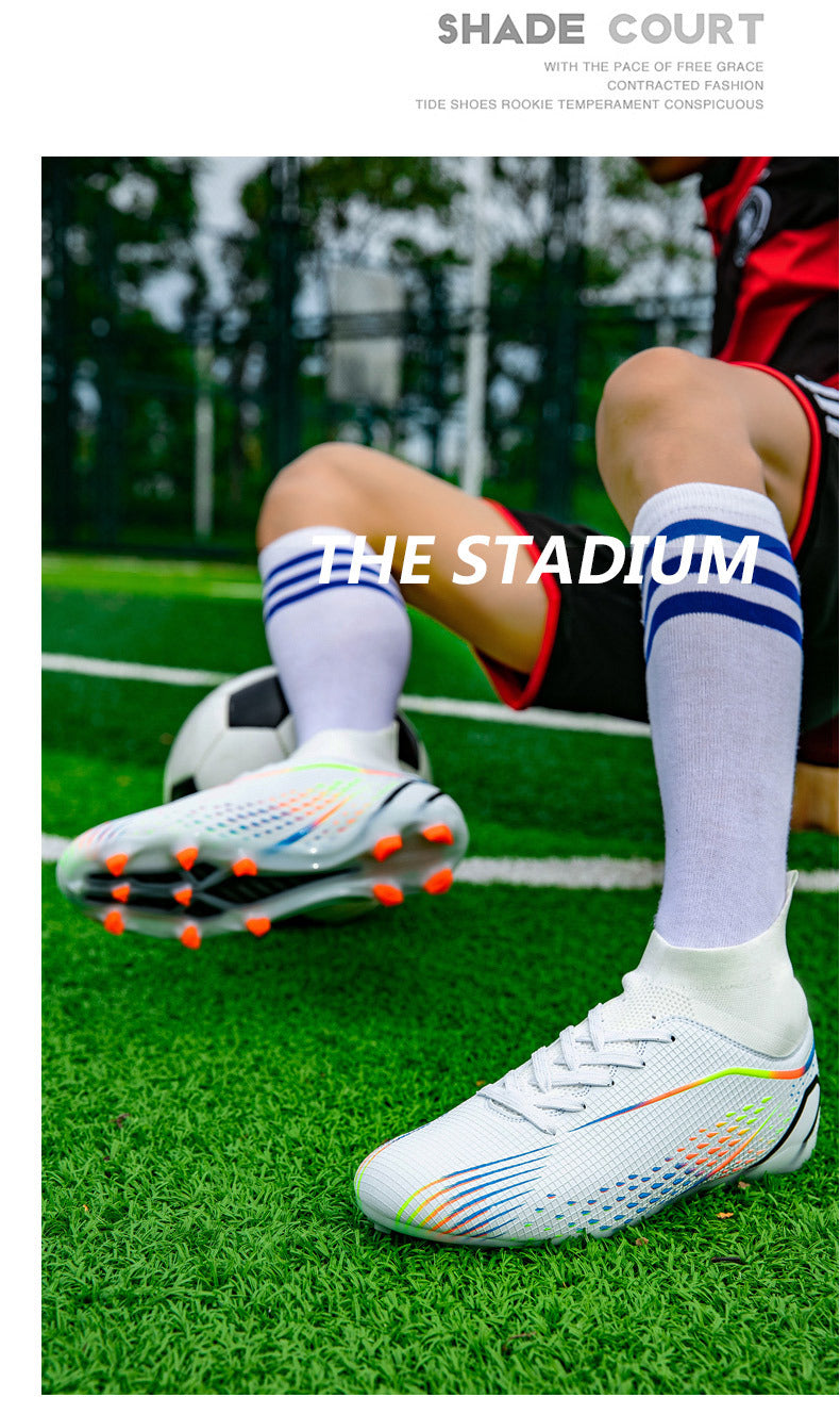 New football shoes for men and women AG Long Spike gold Competition Student Training Shoes Artificial Turf TF Wholesale of Broken Nails