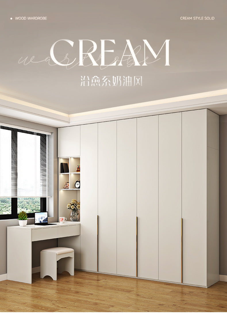 Solid Wood Multi-layer Board and European Pine Board Wardrobe Customization for Home Bedroom Cloakroom One Door to Ceiling Full House Custom Wardrobe