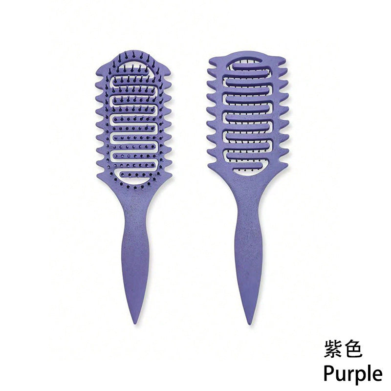 Curling Hair Special Three-Prong Comb Anti-Clumping Wide-Tooth Comb Smooth Hair Dry and Wet Dual-Use Comb Scalp Massage Hard-Tooth Hair Styling Comb