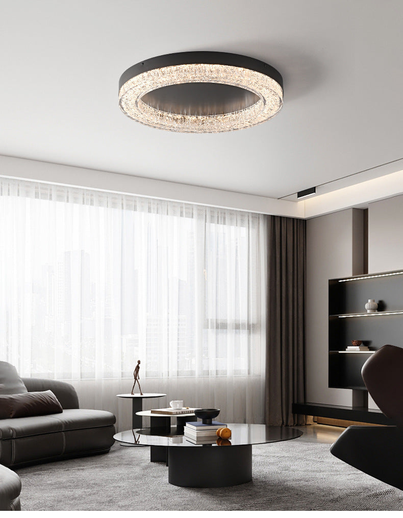 Italian Minimalist Master Bedroom Light led Resin Ceiling Lamp Modern Minimalist High-End Light Luxury Crystal Ice Crack Living Room Lamp