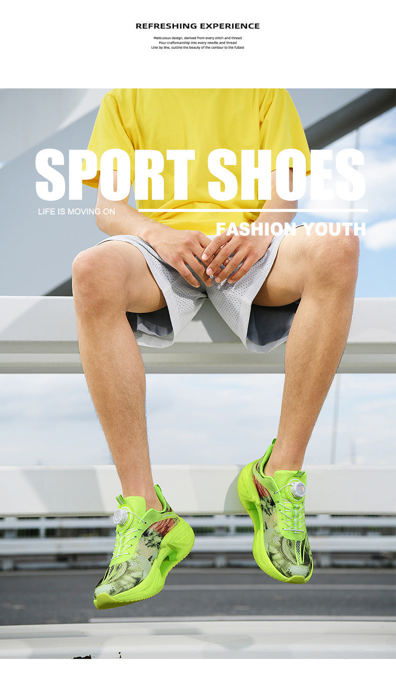 DAJUEYING Real Explosion Protection Carbon Plate High Elastic Cushioning Running Shoes Men and Women Knob Buckle Racing Mesh Breathable Sports Shoes