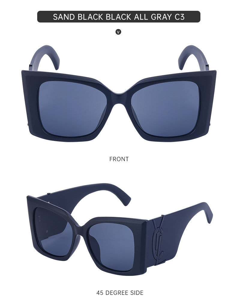 Yang Shulin Style Cat Eye Sunglasses for Women Fashion Large Frame Sunglasses High-end Sun Protection Glasses glasses