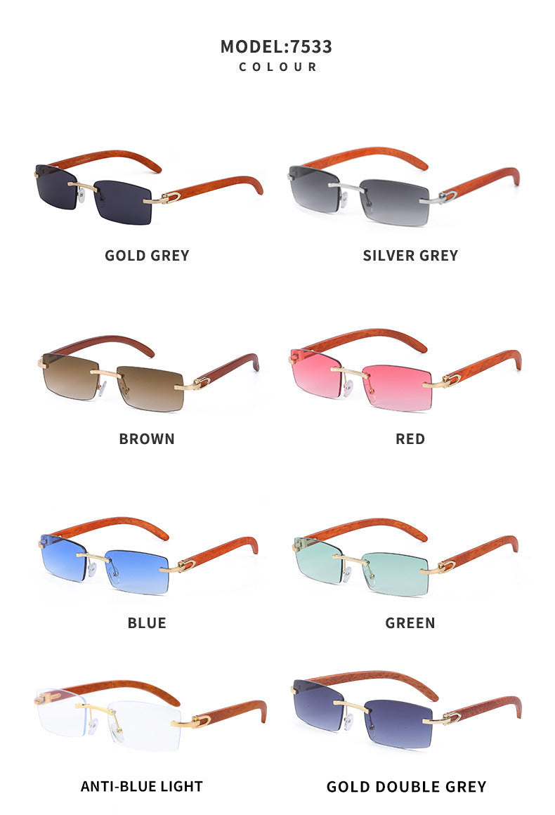 New Fashion Sunglasses for Men Ultra-Clear Frameless Sunglasses Ocean Lens Diamond Cut Edge Trendy Wholesale7533