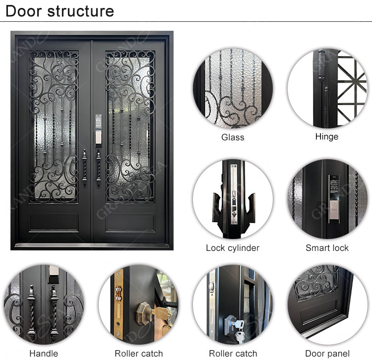 Exquisitely Designed Modern Exterior Arches Double Front Main  Wrought Iron Exterior Door Design