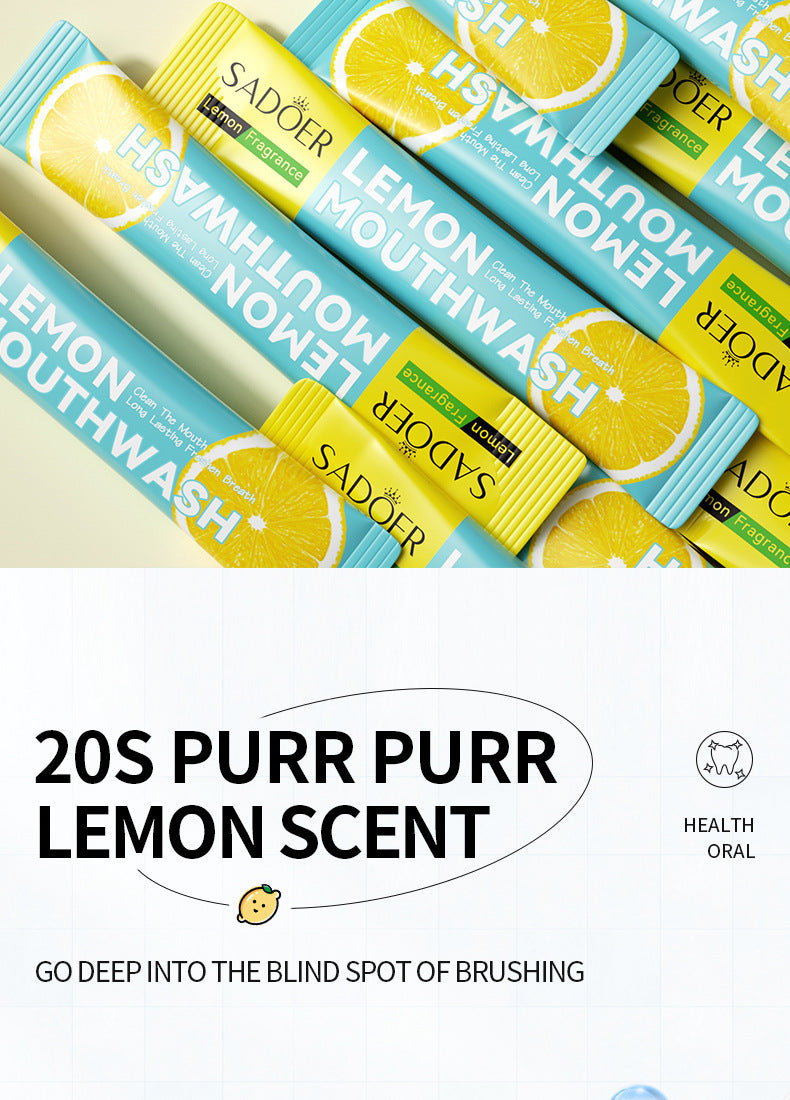 Full English Mouthwash Box Set SADOER Disposable Portable Oral Cleaning Care  Foreign Trade Wholesale