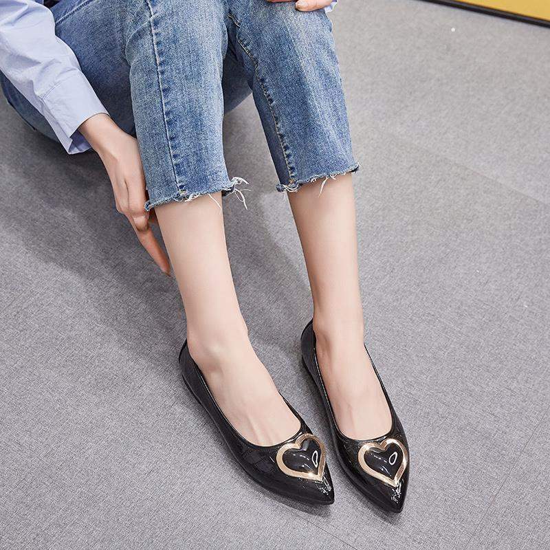 Women's Non-Slip Flat Shallow Mouth Single Shoes2025Spring and Autumn New Style Chunky Heel Pointed Toe Slip-On Women's Soft Sole Shoes