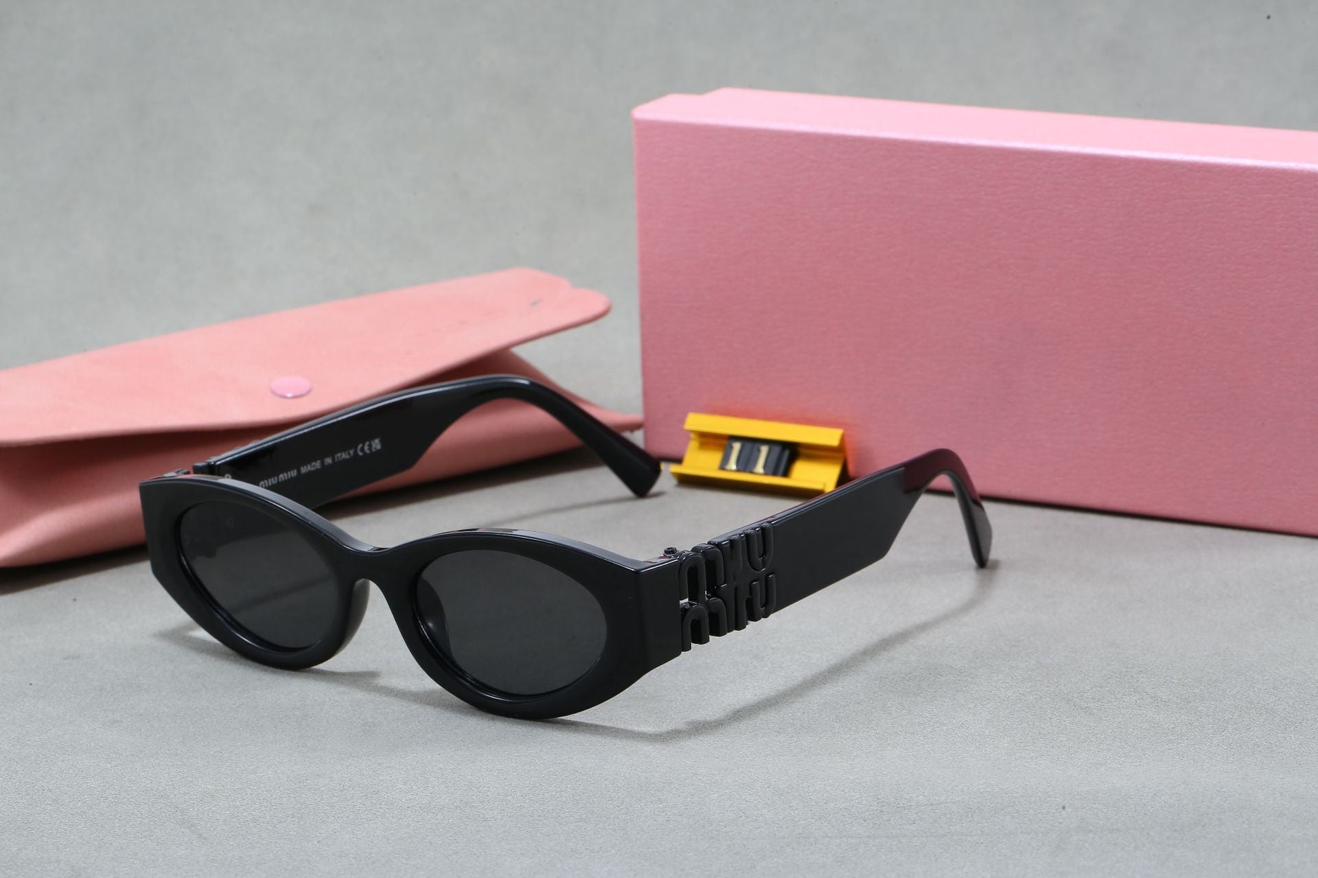 Europe and America m Letter Cat Eye Sunglasses High-End Fashion Street Style Sunglasses for Women Sun Protection Trendy Sunglasses