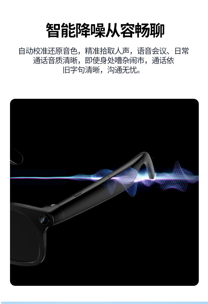 In stock wholesale ai Smart Translation Bluetooth Glasses1200w Photography and videography dual microphone noise reduction live streaming stable output