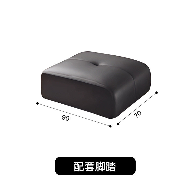 Italian Minimalist Big Black Bear Sofa Living Room Genuine Leather Sofa Top Layer Cowhide High Back Black Leather Art Sofa Shipping and tax not included