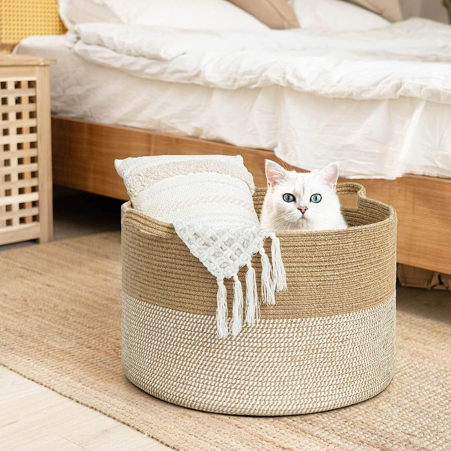 Woven Storage Basket Laundry Basket Dirty Clothes Basket Miscellaneous Children's Toy Organizer Foldable