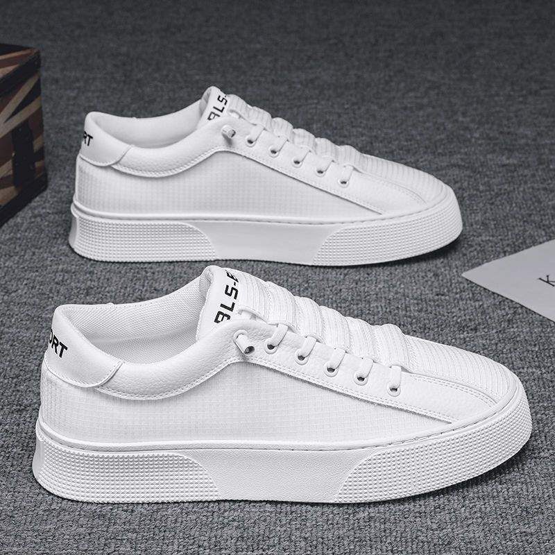 Summer2025New Men's Shoes Ice Silk Breathable White Shoes Men's Thick Sole Non-Slip Lightweight Trendy Versatile Sneakers