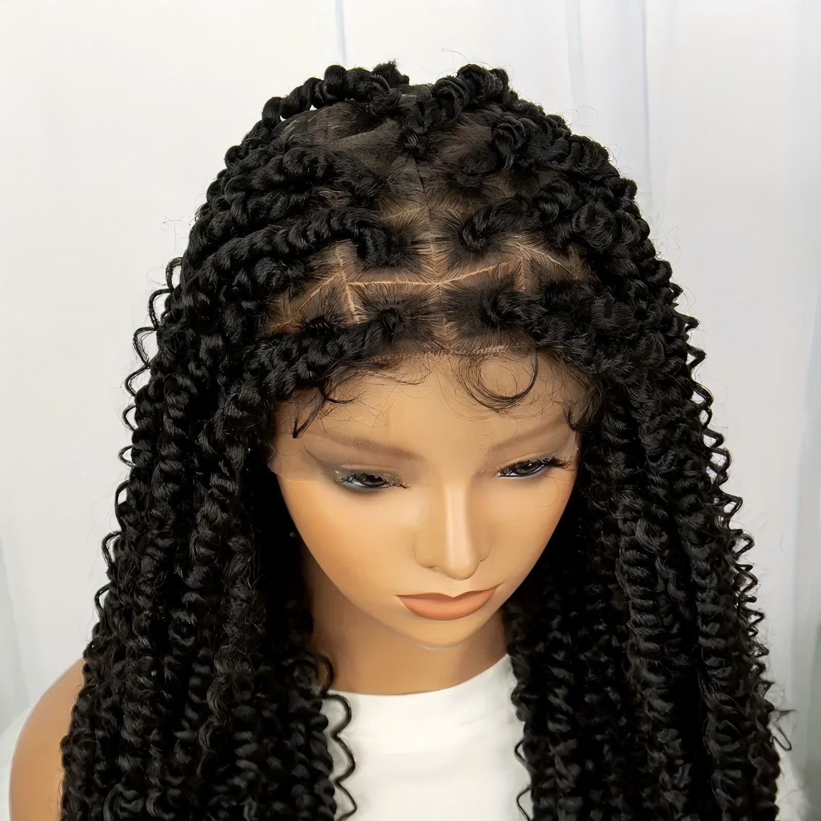 Cross-Border New African Braided Wig Hand-Woven Full Lace Double Strand Passion twist Feizi Chemical Fiber Head Cover
