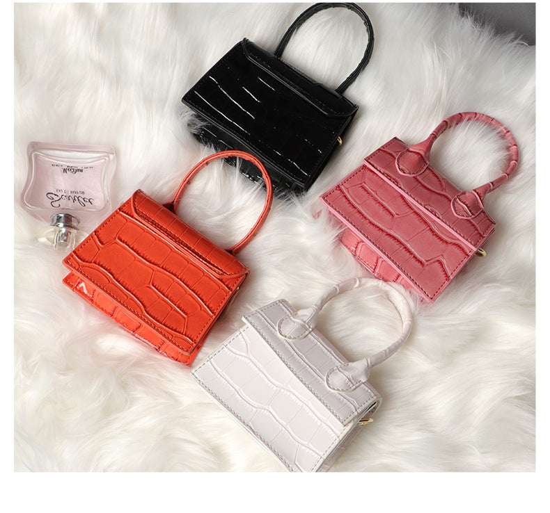 2020New PU Leather Small Square Bag Trendy Crossbody Women's Bag Stone Pattern Handbag Mini Bag minibags