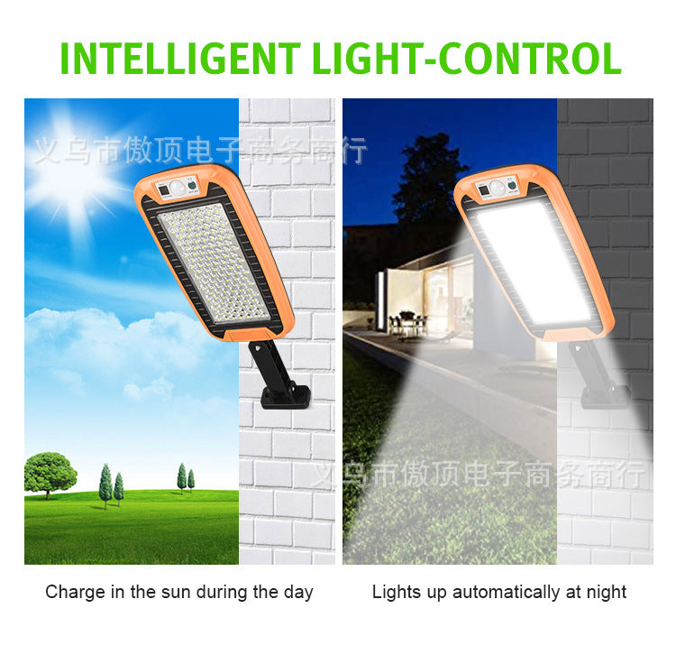 New Solar Light Outdoor Human Body Induction Light with Remote Control Wall Light Waterproof Garden Light LED Garage Light Street Light