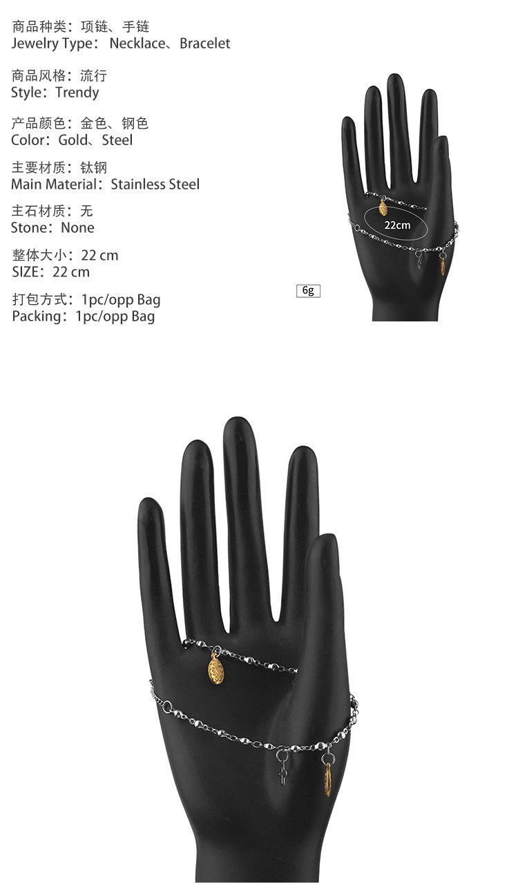 New Cross Bracelet for Women Stainless Steel Niche Design Personality Versatile Titanium Steel Jewelry Factory Wholesale