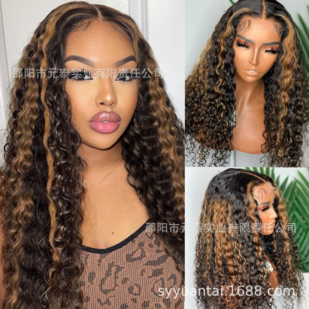 Allove Highlight Ombre Hair Invisible 13x4 Lace Front Wig