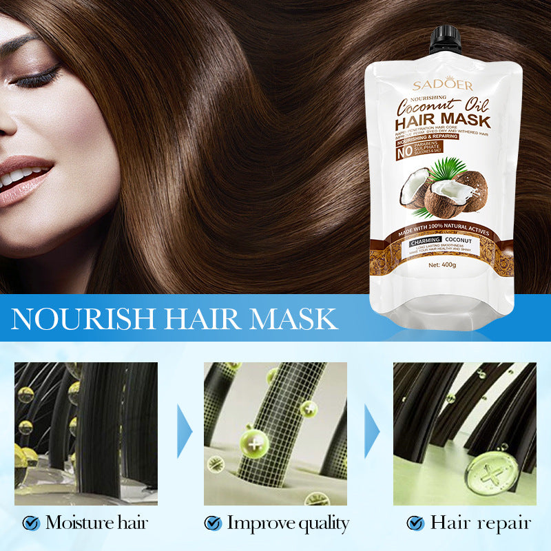Full English Coconut Oil Nourishing Hair Mask SADOER Smooth, Soft, and Voluminous Hair Conditioner for  Wholesale