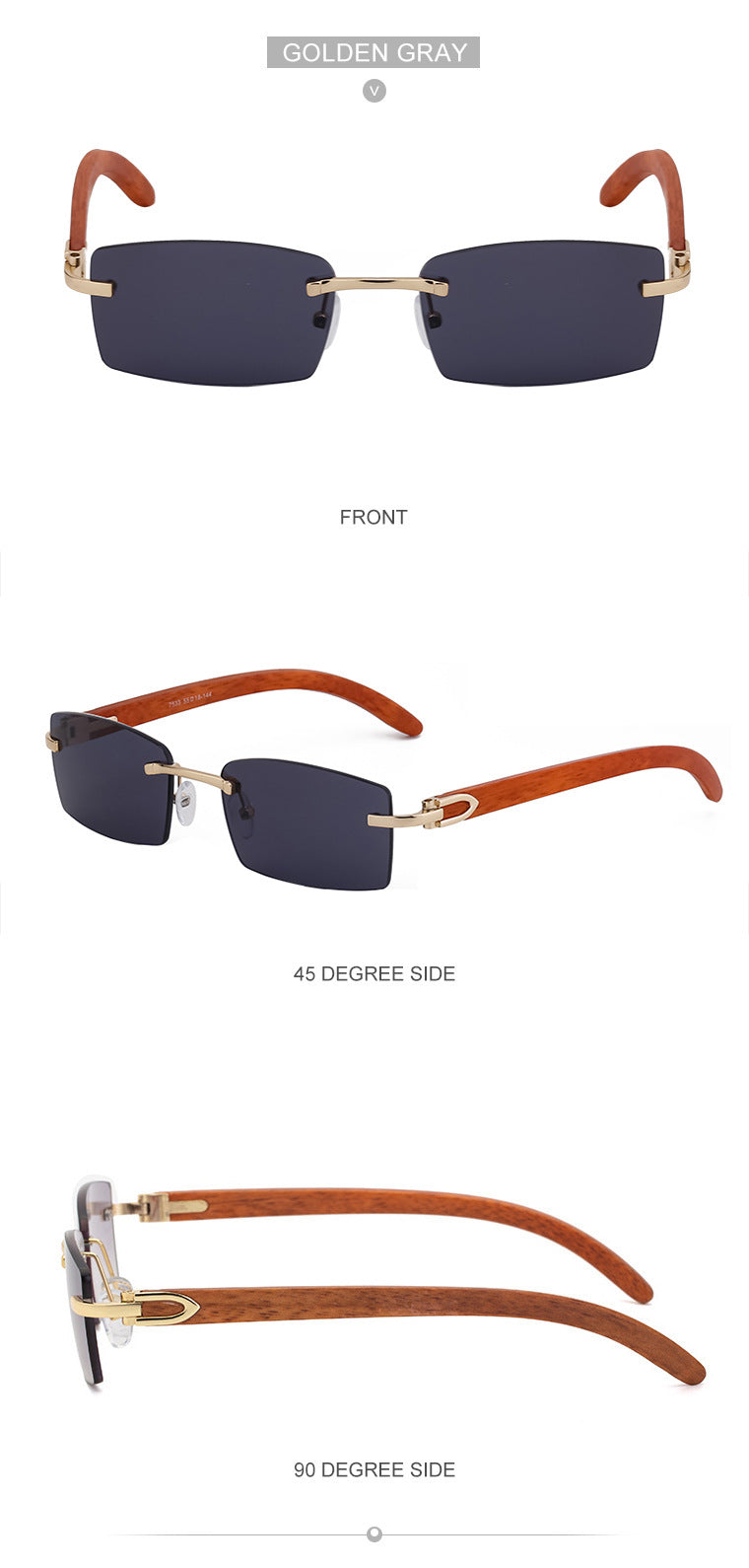 New Fashion Sunglasses for Men Ultra-Clear Frameless Sunglasses Ocean Lens Diamond Cut Edge Trendy Wholesale7533