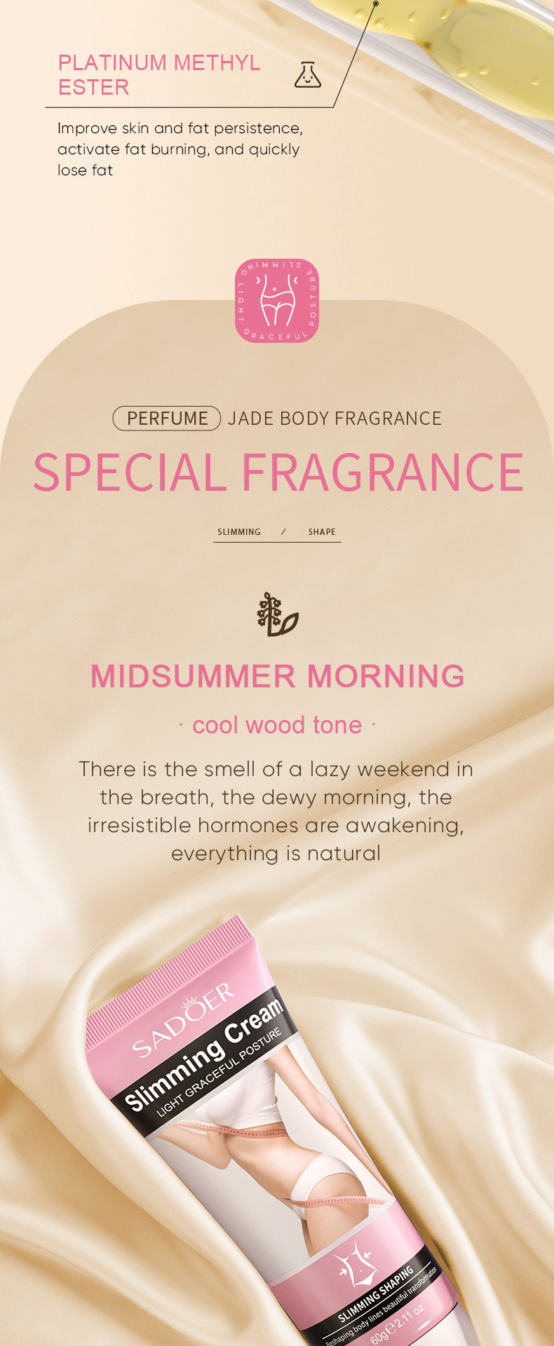 Full English Slimming Cream SADOER Body Shaping Care Products  Foreign Trade Live Streaming Skincare Manufacturer Wholesale