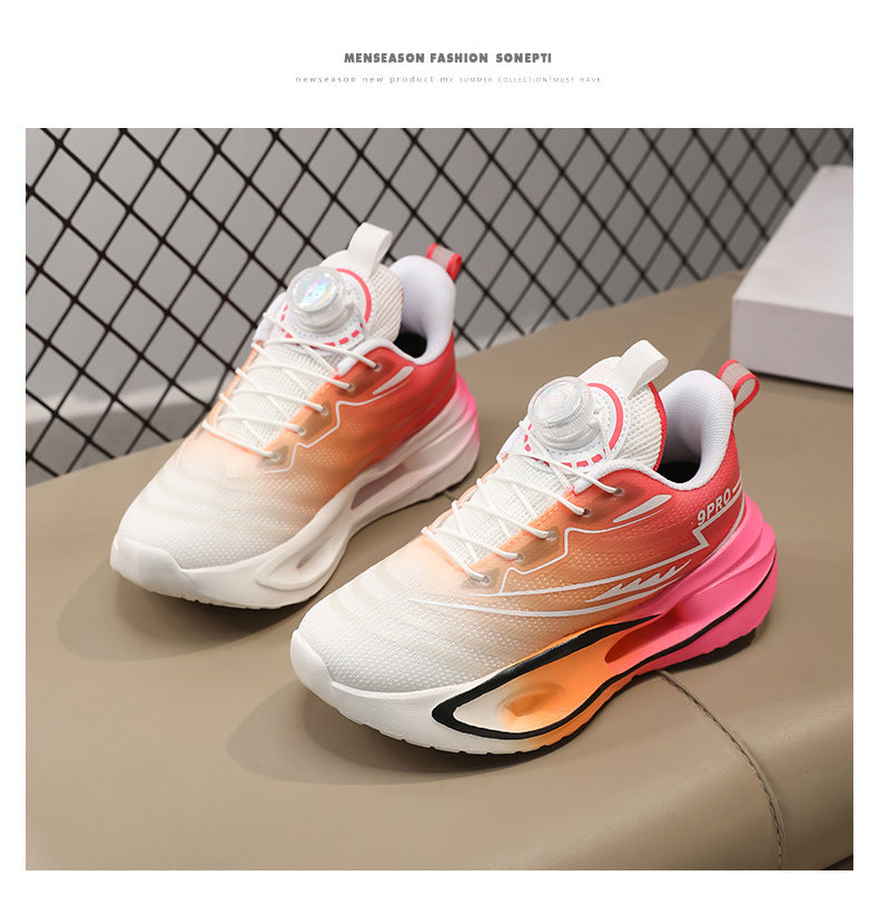Red Rabbit9PRO Children's Fashion Casual Rotating Buckle Sports Shoes for Girls Lightweight Non-Slip Wear-Resistant Running Shoes for Boys