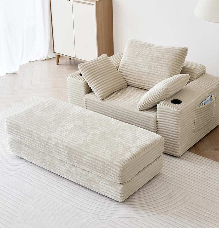 Vacuum Compressed Sofa Second-Hand Modular Combination Small Apartment Wabi-Sabi Style Living Room Designer Lamb Wool Fabric Sofa
