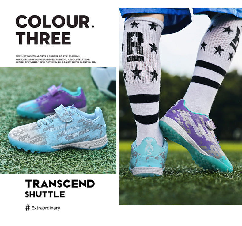 New Children's Magic Sticker Broken Nail Training Football Shoes Girls Boys Primary School Students Competition Training Sneakers