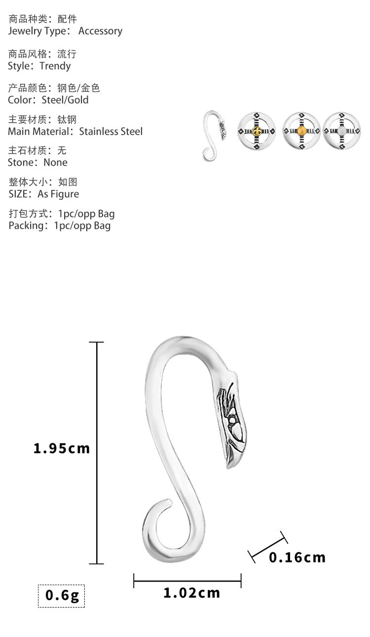 New Stainless Steel Necklace Accessories Japanese Takahashi Goro Cross Wheel Disc Chain Titanium Steel Eagle Hook Taijiao Chain