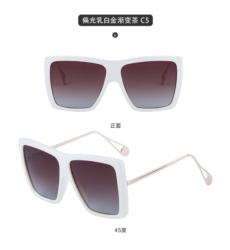 Vanishing Her Chen Mai Same Style Sunglasses for Women Trendy One-Piece Large Frame Polarized Driving Sunglasses for Women Sun Protection Glasses Wholesale