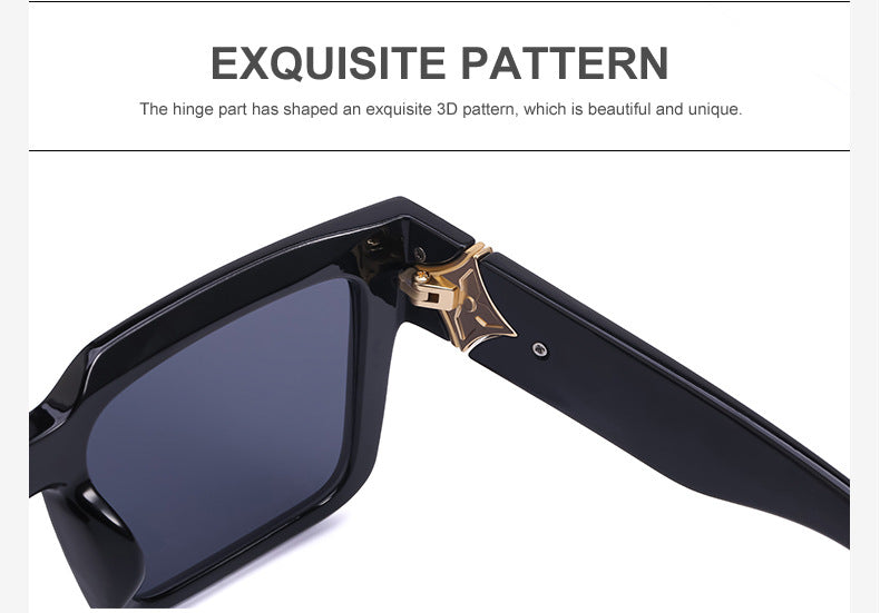 20252024 New Rich Man Sunglasses Men Trendy High-end Square Frame Sunglasses Men Glasses sunglass