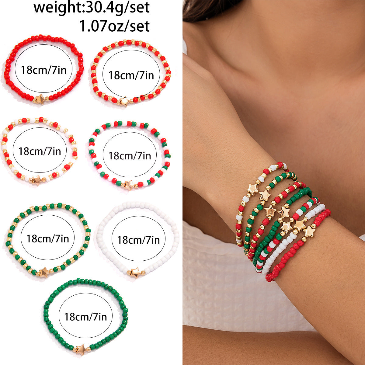 Women's Holiday Gift Bracelet Santa Claus Set Snowman Soft Clay Ornaments European and American Christmas Bracelet