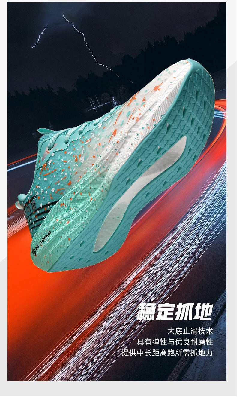 Red Rabbit9pro Autumn and Winter New Double Mesh Luminous Carbon Plate Real Explosion Running Shoes Couples plaid Cushioning Wearable Sneakers