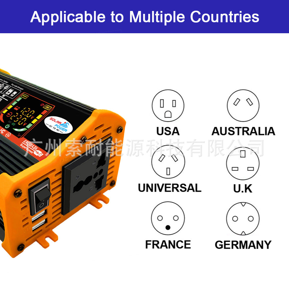 Legend Third Generation Car Inverter500W 12V Turn110V/220V Intelligent Digital Display Double USB inverter