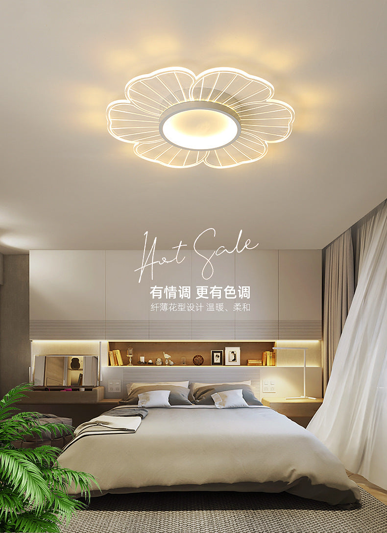 Nordic Flower Bedroom Light Ceiling Lamp Modern Simple Ultra-thin Round Lamp Creative Internet Celebrity Personality Lighting