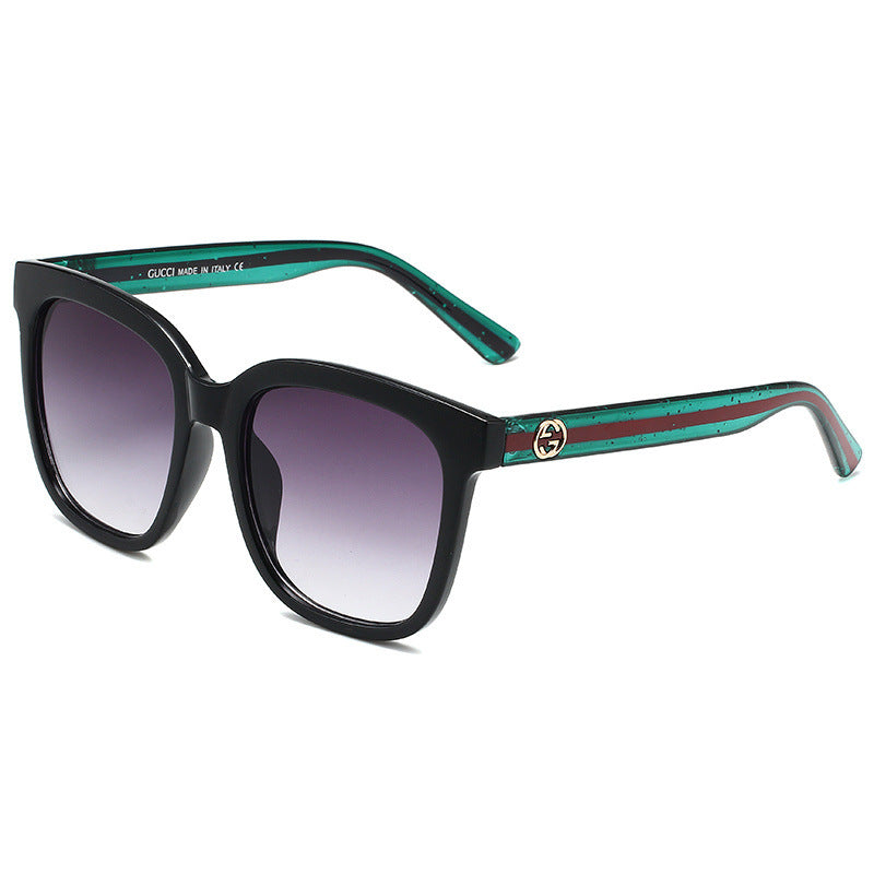 gm Sunglasses Korean Style Square Frame Big Face Slimming Polarized UV Protection Sunglasses for Women Trendy Street Style Glasses logo