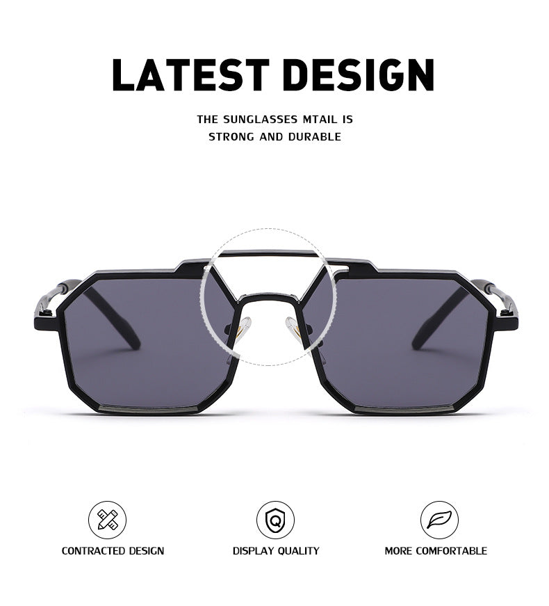 New European and American Steampunk Style Sunglasses for Men, Polygonal Small Frame Sunglasses for Women, Trendy sunglasses Wholesale