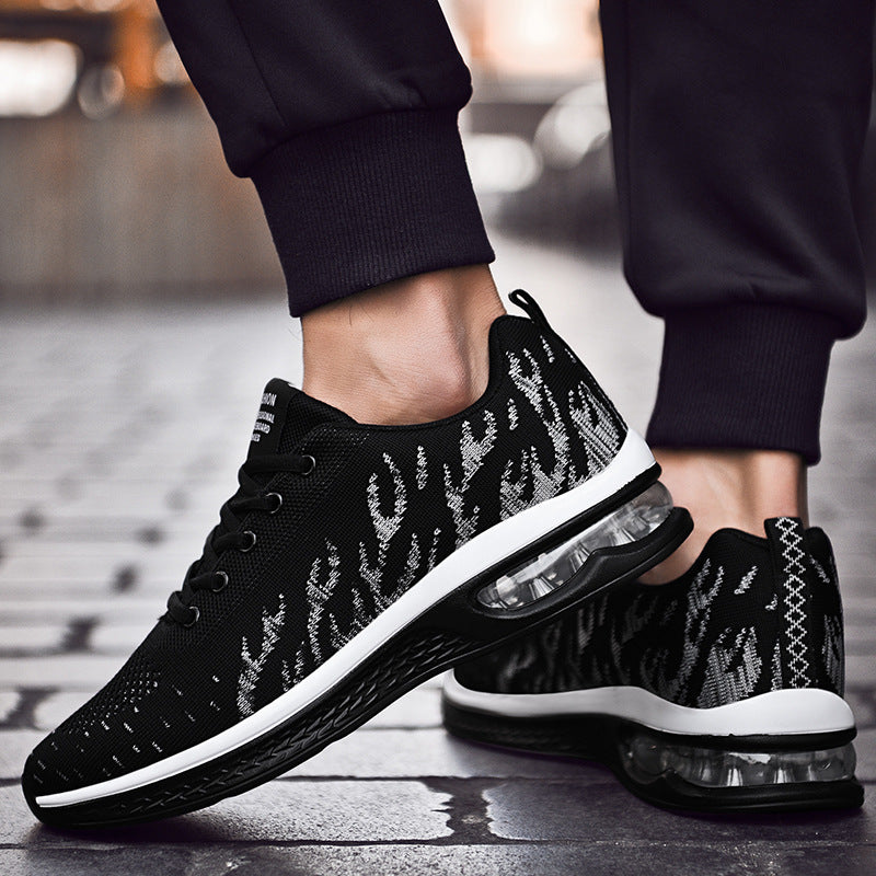 New Sports Shoes Four Seasons Casual Flyknit Breathable Cushion Running Shoes for Teenagers Ultra-light Shock-absorbing Trendy Men's Shoes