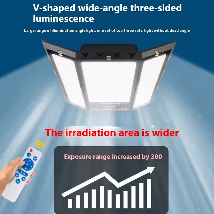 Solar-Flutlicht ABS IP65 Wasserdichte Gartenbeleuchtung 100W200W300W Intelligente Lichtsteuerung Solarlicht