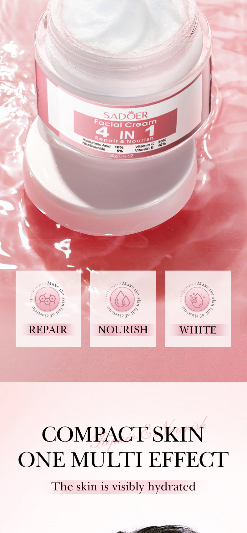 Full English Four-in-One Skincare Series SADOER Moisturizing, nourishing, and rejuvenating face cream essence liquid  wholesale